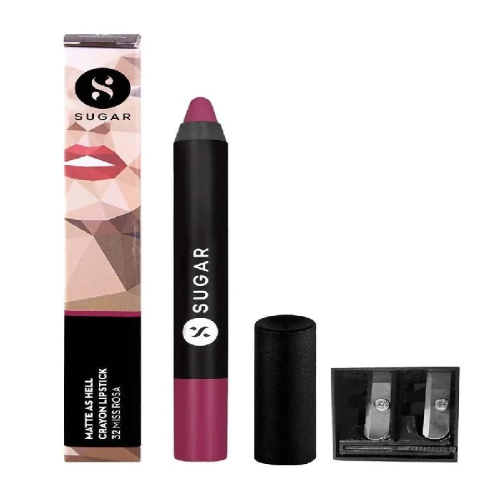 Sugar Matte As Hell Crayon Lipstick - Miss Rosa (Dusky Rose), 2.8 g-3.webp